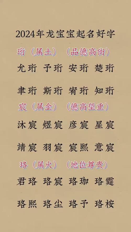 2024年龙肖男宝宝起名字 2024年龙宝宝男名字最佳字