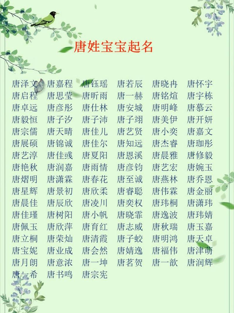 姓唐宝宝起名带水的名字 姓唐的霸气名字