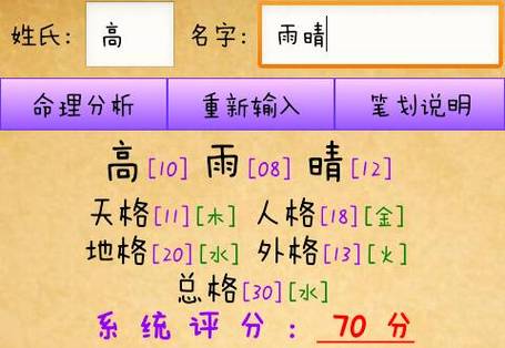 宝宝八字起名字测试打分 免费自动取名100分