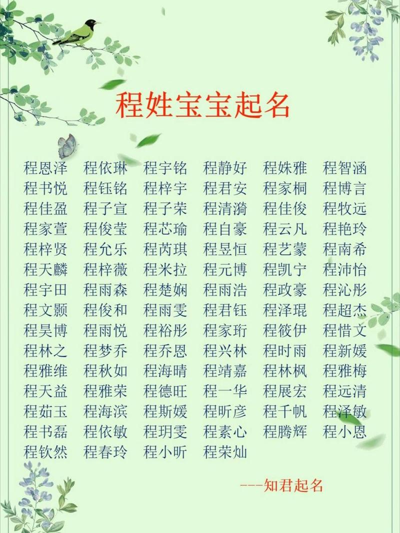 姓程女宝宝起名字 女宝宝姓程取名大全洋气