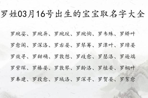 狗年宝宝姓罗起名大全 姓罗100分男孩名字